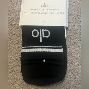 ALO Yoga Unisex White Half-Crew Socks Large